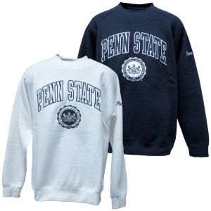 white and navy crew neck sweatshirts Penn State with official seal